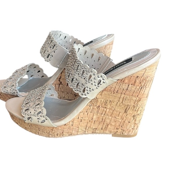White House Black Market Shoes - White House Black Market Melina Cork Wedge Sandals Size 8